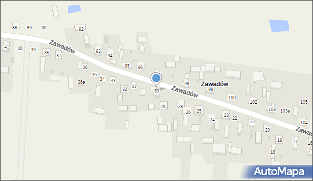 Zawadów, Zawadów, 30, mapa Zawadów