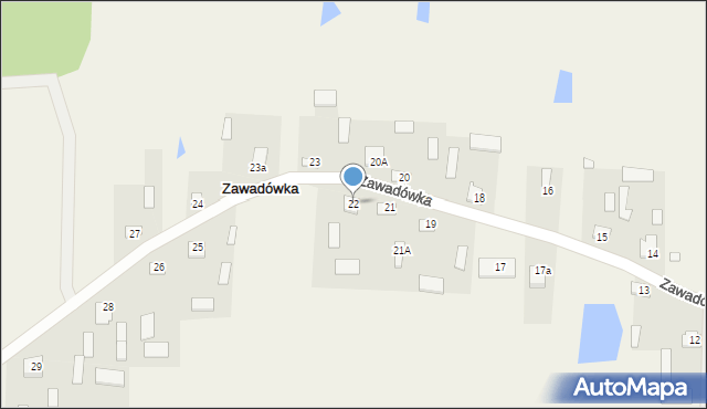 Zawadówka, Zawadówka, 22, mapa Zawadówka