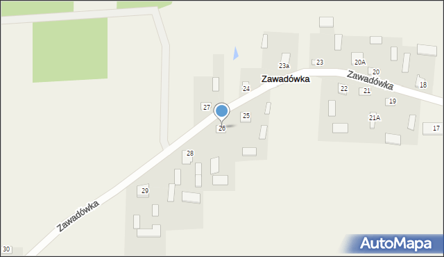 Zawadówka, Zawadówka, 26, mapa Zawadówka