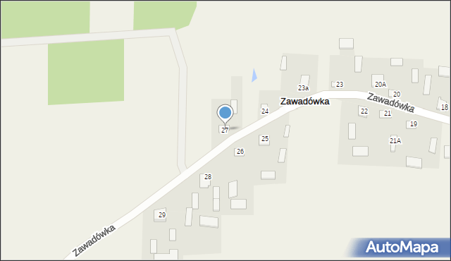 Zawadówka, Zawadówka, 27, mapa Zawadówka