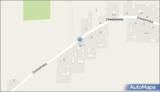 Zawadówka, Zawadówka, 28, mapa Zawadówka