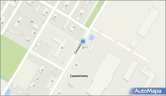 Zawadówka, Zawadówka, 16, mapa Zawadówka