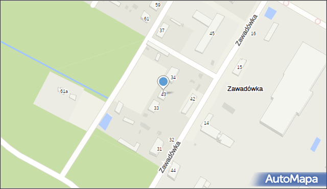 Zawadówka, Zawadówka, 43, mapa Zawadówka