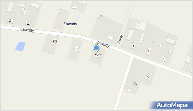 Zawady, Zawady, 7a, mapa Zawady