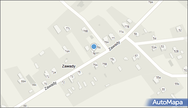 Zawady, Zawady, 76, mapa Zawady