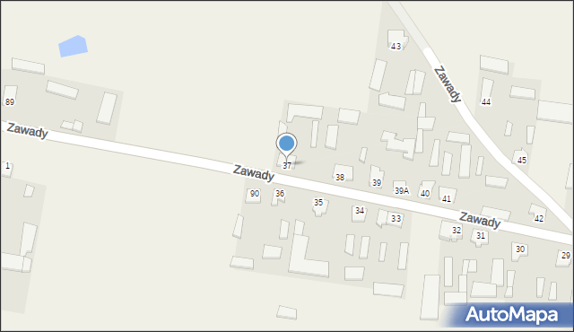 Zawady, Zawady, 37, mapa Zawady