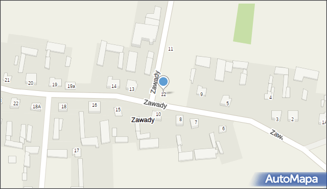 Zawady, Zawady, 12, mapa Zawady