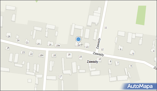 Zawady, Zawady, 14, mapa Zawady