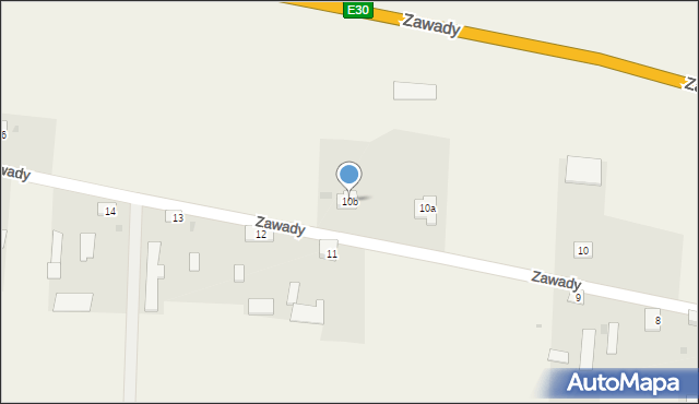 Zawady, Zawady, 10b, mapa Zawady