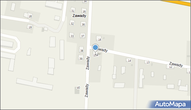 Zawady, Zawady, 15A, mapa Zawady