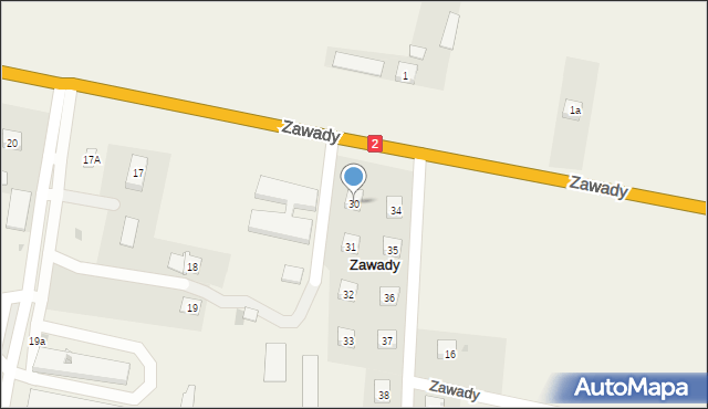 Zawady, Zawady, 30, mapa Zawady