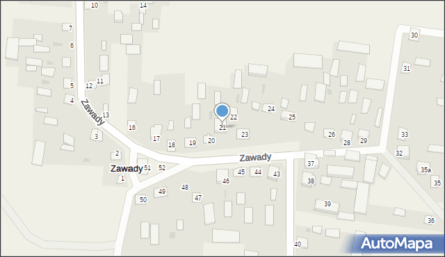 Zawady, Zawady, 21, mapa Zawady