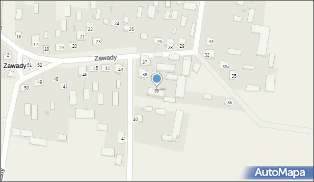 Zawady, Zawady, 39, mapa Zawady