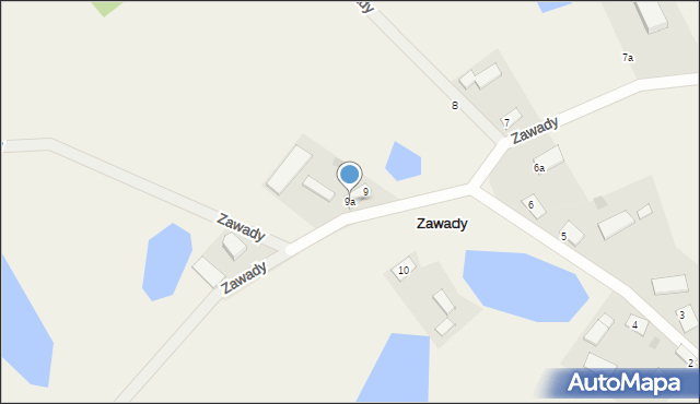 Zawady, Zawady, 9a, mapa Zawady