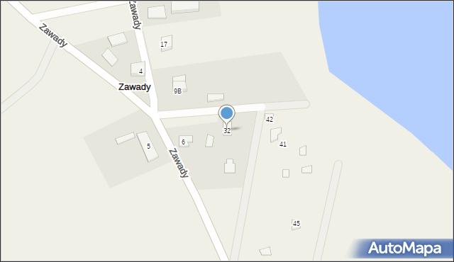 Zawady, Zawady, 32, mapa Zawady