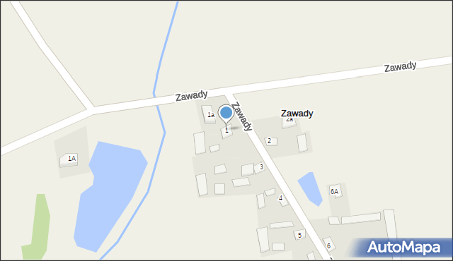 Zawady, Zawady, 1, mapa Zawady