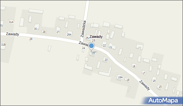 Zawady, Zawady, 24a, mapa Zawady