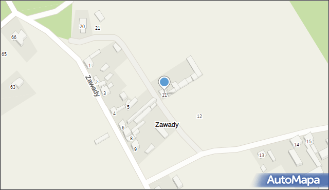 Zawady, Zawady, 11, mapa Zawady