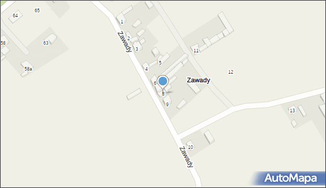 Zawady, Zawady, 8, mapa Zawady