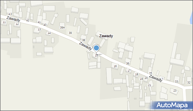 Zawady, Zawady, 15, mapa Zawady