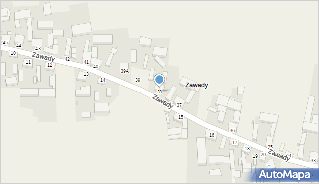 Zawady, Zawady, 38, mapa Zawady