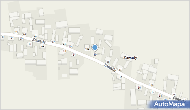 Zawady, Zawady, 39, mapa Zawady