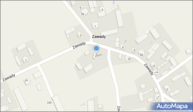 Zawady, Zawady, 23, mapa Zawady