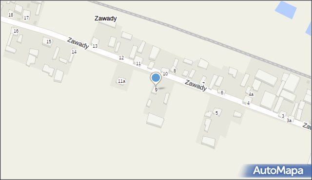 Zawady, Zawady, 9, mapa Zawady