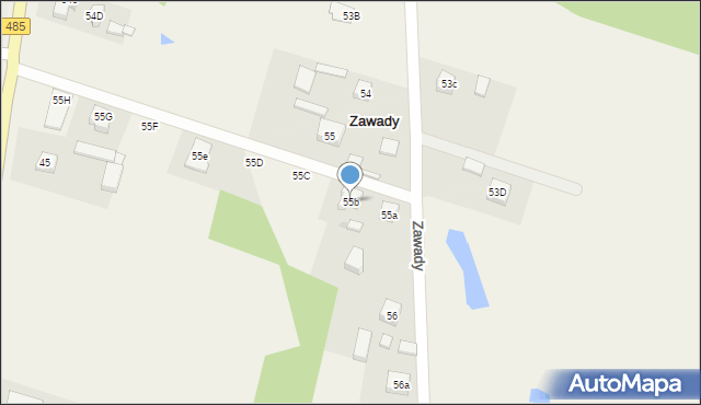 Zawady, Zawady, 55b, mapa Zawady