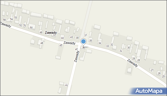 Zawady, Zawady, 36, mapa Zawady