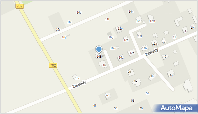 Zawady, Zawady, 16B, mapa Zawady
