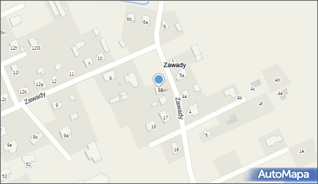 Zawady, Zawady, 3a, mapa Zawady