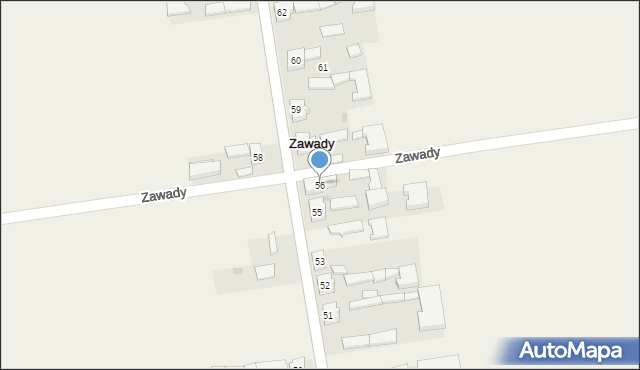 Zawady, Zawady, 56, mapa Zawady