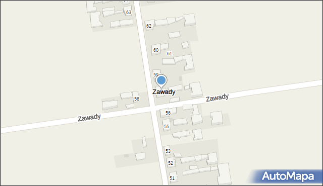 Zawady, Zawady, 57, mapa Zawady