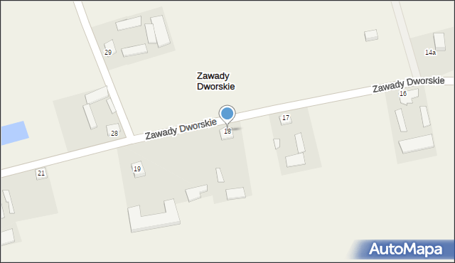 Zawady Dworskie, Zawady Dworskie, 18, mapa Zawady Dworskie