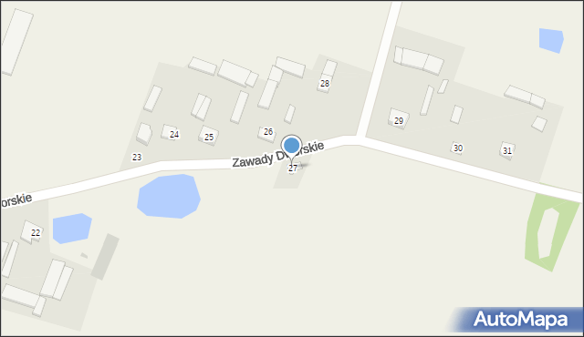 Zawady Dworskie, Zawady Dworskie, 27, mapa Zawady Dworskie