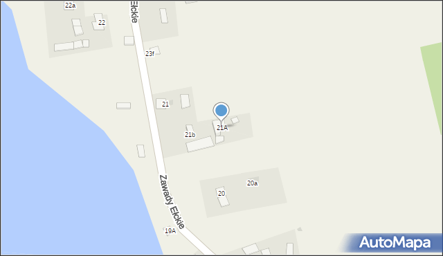 Zawady Ełckie, Zawady Ełckie, 21A, mapa Zawady Ełckie