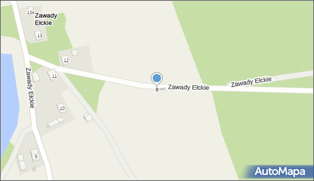 Zawady Ełckie, Zawady Ełckie, 8, mapa Zawady Ełckie