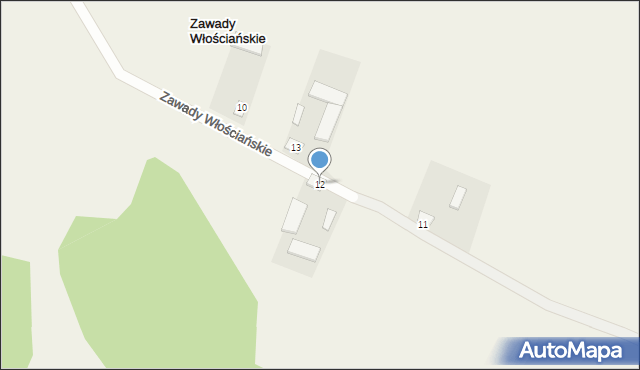 Zawady Włościańskie, Zawady Włościańskie, 12, mapa Zawady Włościańskie