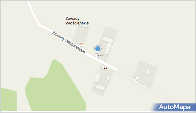 Zawady Włościańskie, Zawady Włościańskie, 13, mapa Zawady Włościańskie