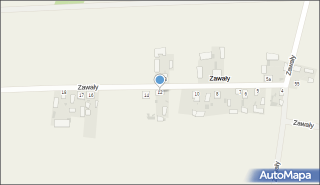 Zawały, Zawały, 12, mapa Zawały