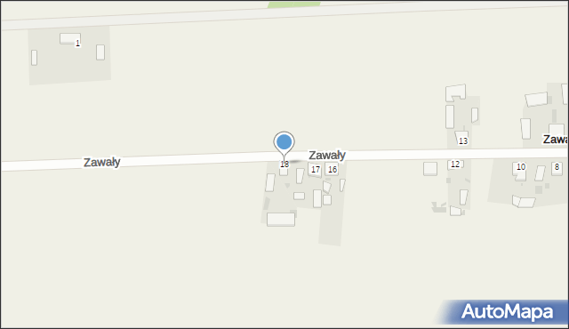 Zawały, Zawały, 18, mapa Zawały