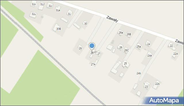 Zawały, Zawały, 28, mapa Zawały