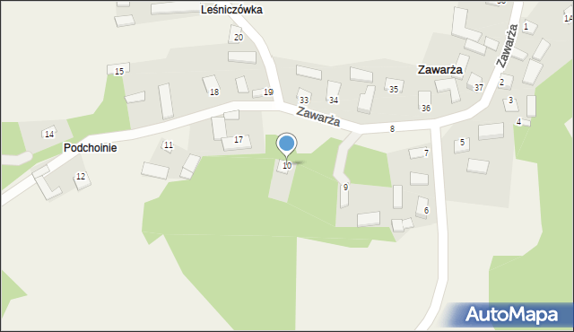 Zawarża, Zawarża, 10, mapa Zawarża