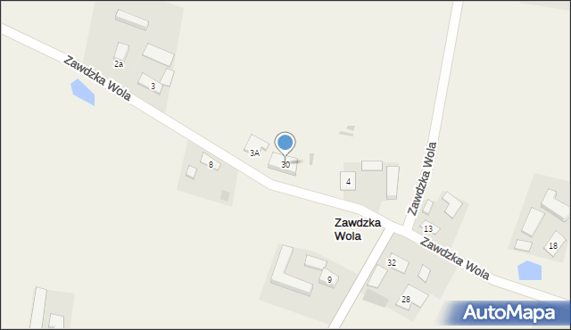 Zawdzka Wola, Zawdzka Wola, 30, mapa Zawdzka Wola