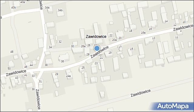 Zawidowice, Zawidowice, 23a, mapa Zawidowice