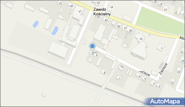 Zawidz Kościelny, Zacisze, 10, mapa Zawidz Kościelny