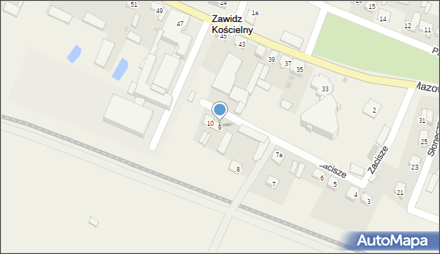 Zawidz Kościelny, Zacisze, 9, mapa Zawidz Kościelny