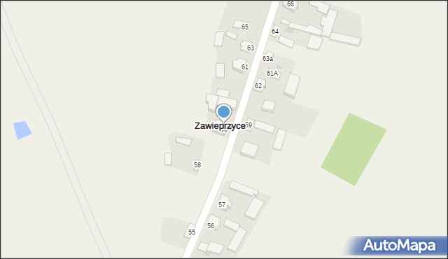 Zawieprzyce, Zawieprzyce, 60, mapa Zawieprzyce