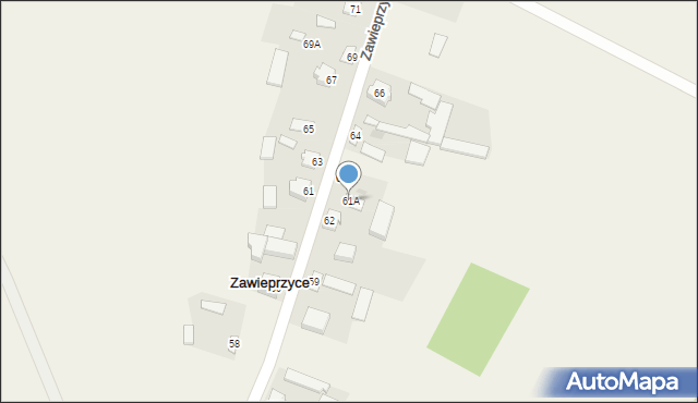 Zawieprzyce, Zawieprzyce, 61A, mapa Zawieprzyce